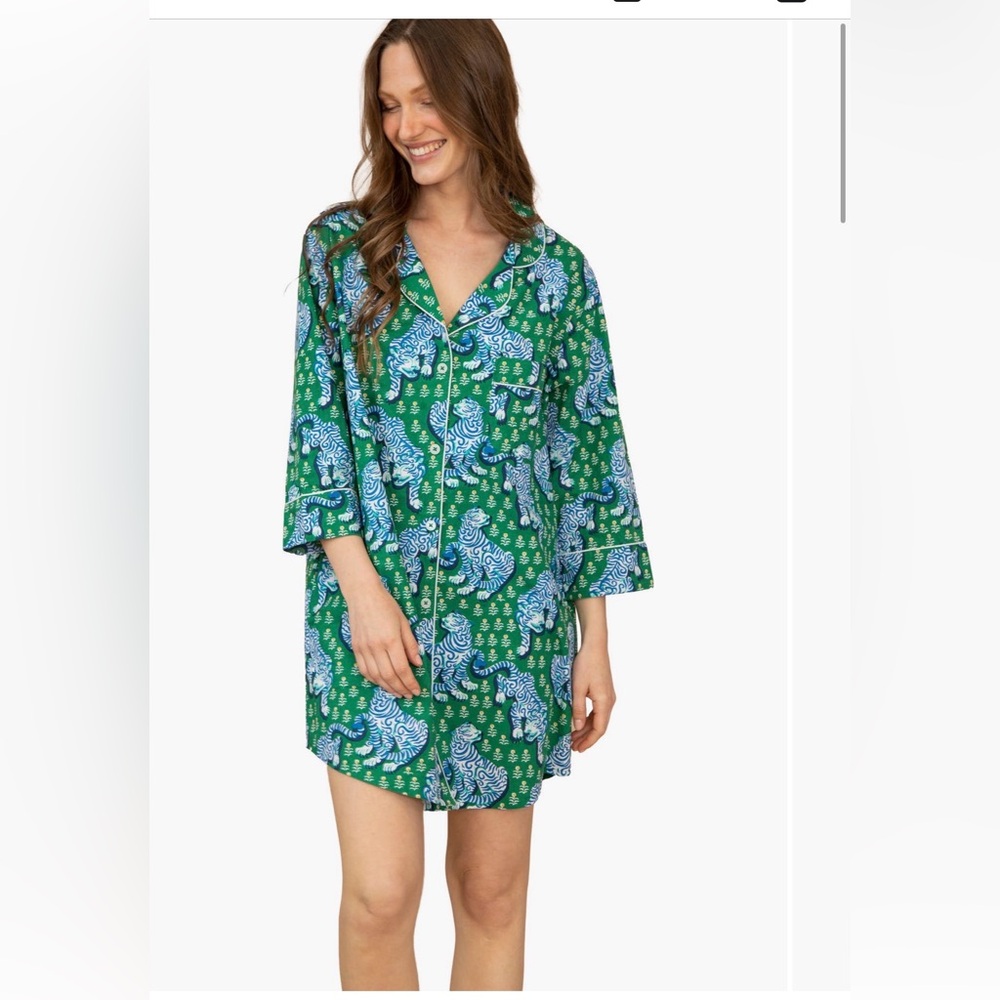 Printfresh Sleep Shirt in Green Juice: Size 1X